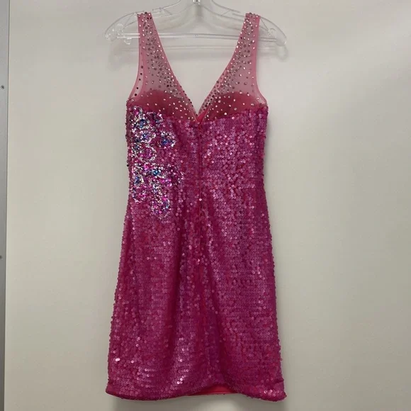 Elegant Pink Sequin Dress - Picture 3 of 3